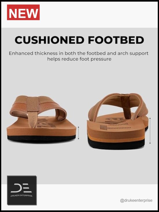 Arch Support Flip Flops for Men Summer Beach Sandals with EVA Midsole main image 6